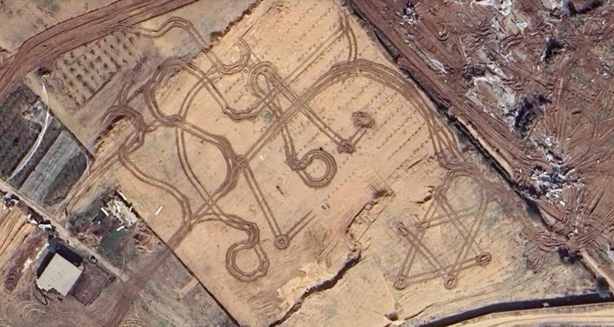 Gaza - Si vous regardez Beit Hanoun à Gaza sur Google Earth, une grande étoile de David apparaît vue du ciel.