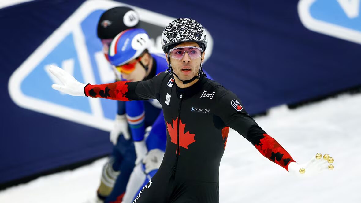 Globe - William Dandjinou du Canada remporte son premier Globe de cristal en short track