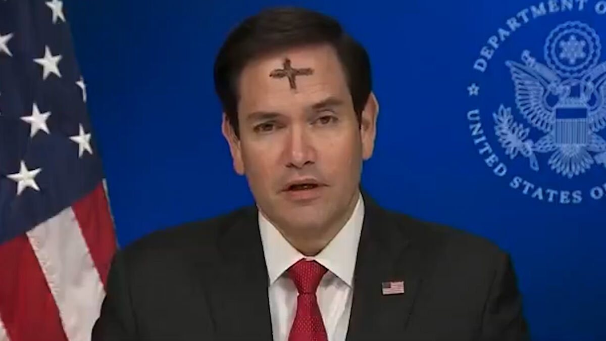 croix - Pourquoi le secrétaire d'État américain Marco Rubio s'est-il affiché à la télévision avec une croix sur le front ?