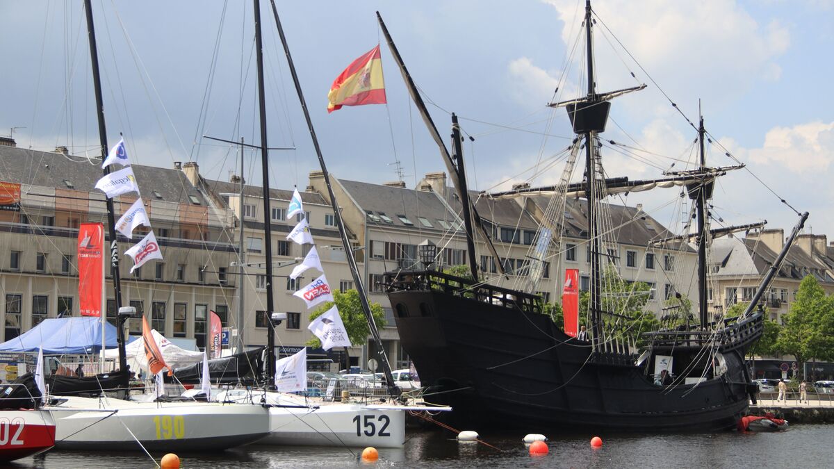 Navire - « Un Choc Des Cultures » : Découvrez la Réplique Du Navire De Magellan à Côté Des Class40 De La Normandy Channel Race à Caen