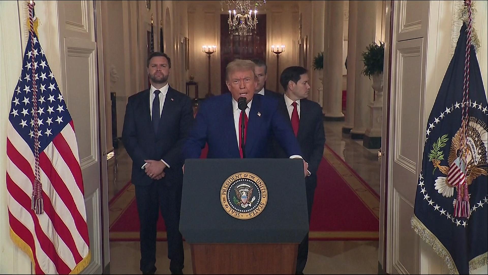 Trump - Regardez : Trump s'exprime devant la nation après les frappes américaines en Iran