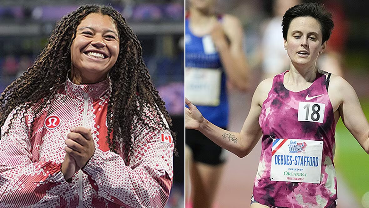 triomphent - Le lanceur de marteau Rogers et la coureuse Debues-Stafford triomphent pour le Canada aux Jeux Paavo Nurmi