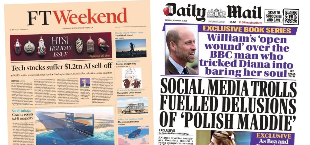 actions - Les papiers : « Les actions technologiques souffrent » et « Les illusions de Maddie en Pologne »