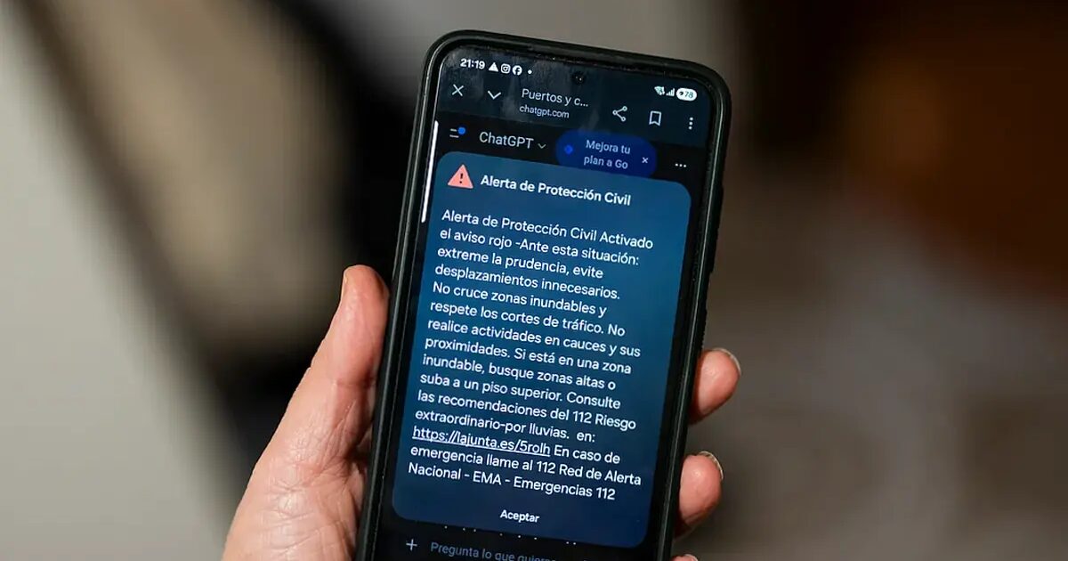 Málaga - Alerte 'esalert' envoyée aux zones en alerte rouge pour les pluies à Málaga
