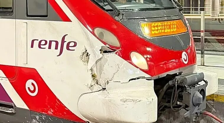 Cercanías - Cortada une ligne de Cercanías en Asturies à cause d'un glissement de béton sur la voie