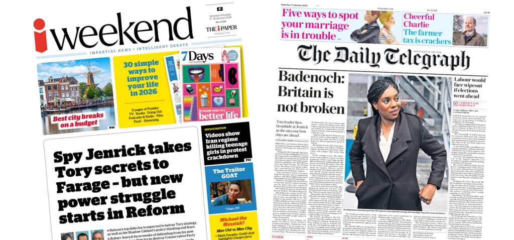 Badenoch - Les documents : 'l'espion Jenrick' et 'Badenoch affirme que la Grande-Bretagne n'est pas brisée'