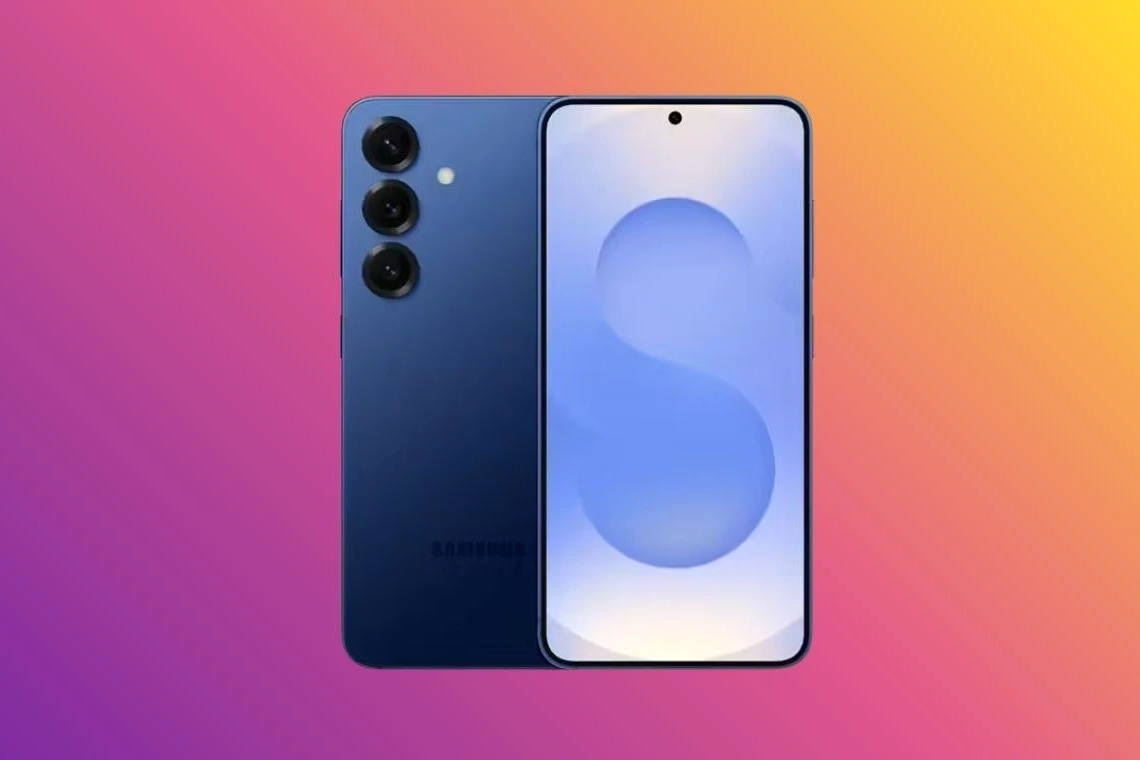 Samsung S25 affiché en gros plan sur fond clair, avec étiquette promotionnelle indiquant -44%