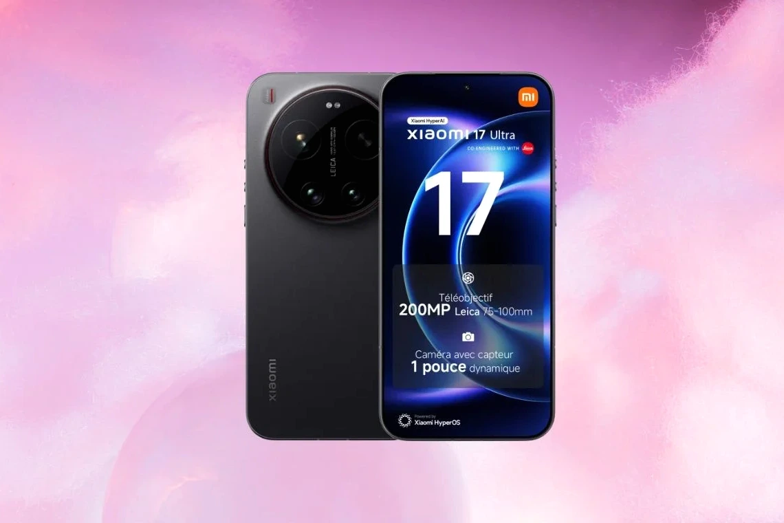 Xiaomi 17 Ultra en gros plan, posé sur une table, avec étiquette de prix Cdiscount en arrière-plan