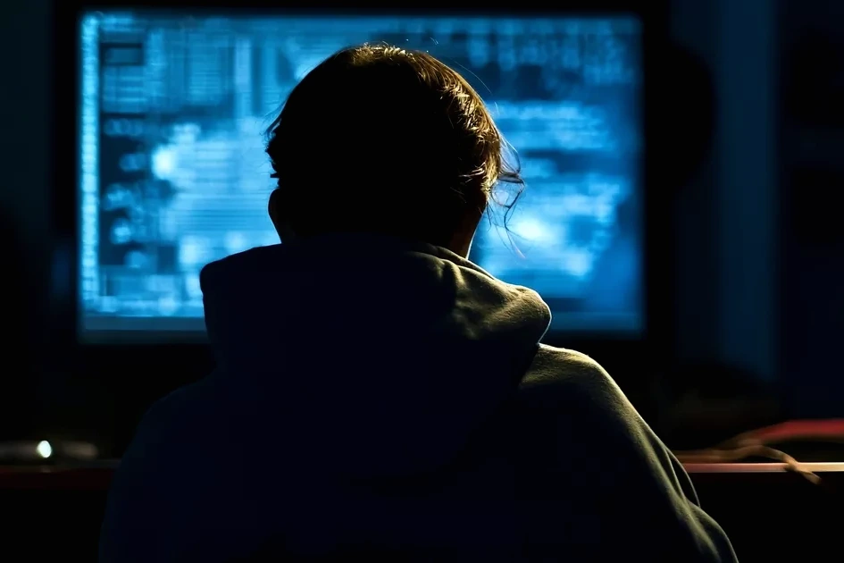 Logo HexDex sur un écran d’ordinateur, avec des lignes de code et un cadenas en arrière-plan