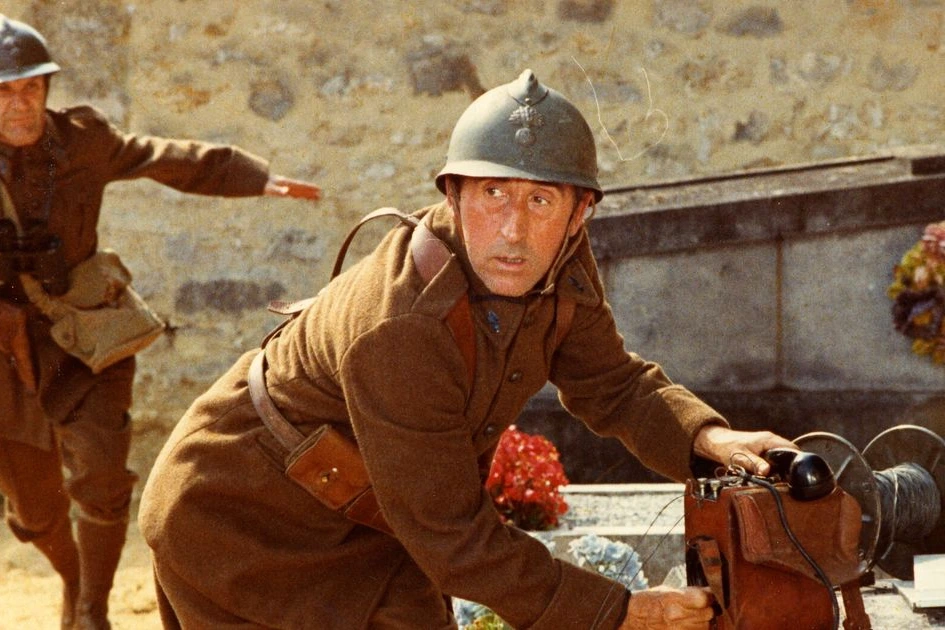 Affiche du film « Mais où est donc passée la 7e Compagnie ? » avec trois soldats en uniforme militaire.
