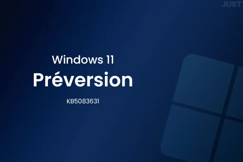 Écran d’ordinateur affichant Windows 11 et une fenêtre de mise à jour indiquant KB5083631 disponible