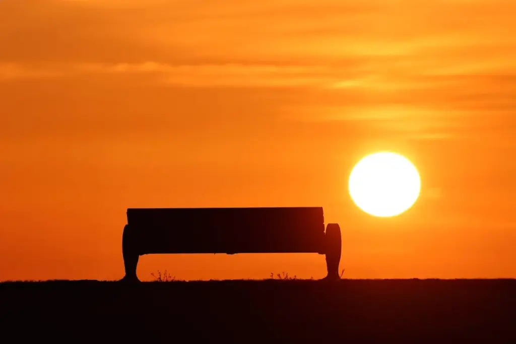 Paysage du Sud-Ouest sous une chaleur inhabituelle, soleil éclatant et champs jaunis par la sécheresse